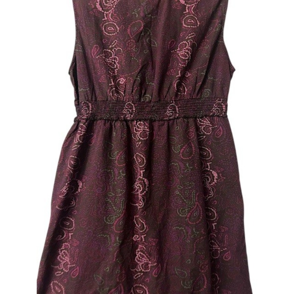 SONOMA Dress L Burgundy Paisley‎ Sleeveless Romantic Earthy Boho Cottagecore - Picture 13 of 16